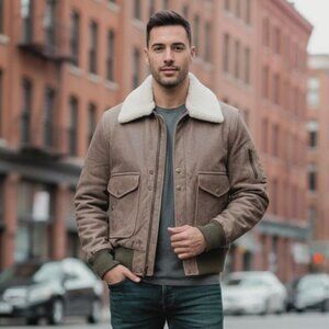 Men’s G-1 Vintage Leather Flight Jacket — Classic Naval Aviator Style